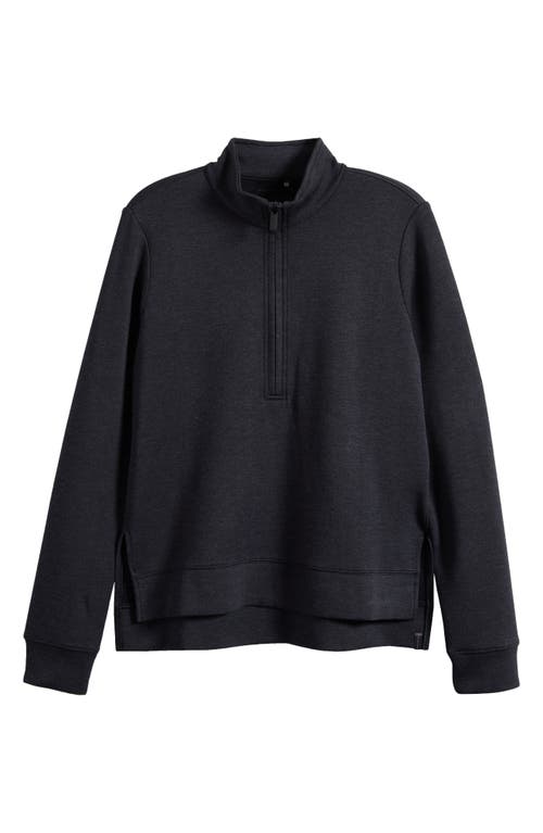 Travismathew Shadow Mirage Half Zip Pullover In Heather Black