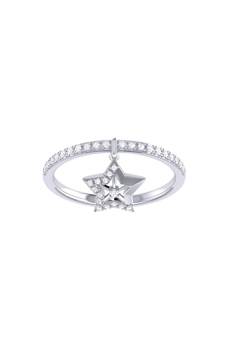 LuvMyJewelry Dreamer Lucky Star Diamond Charm Ring - 0.13ct., Alternate, color, Silver
