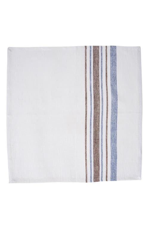 Juliska Danish Stripe Set Of 4 Napkins In White