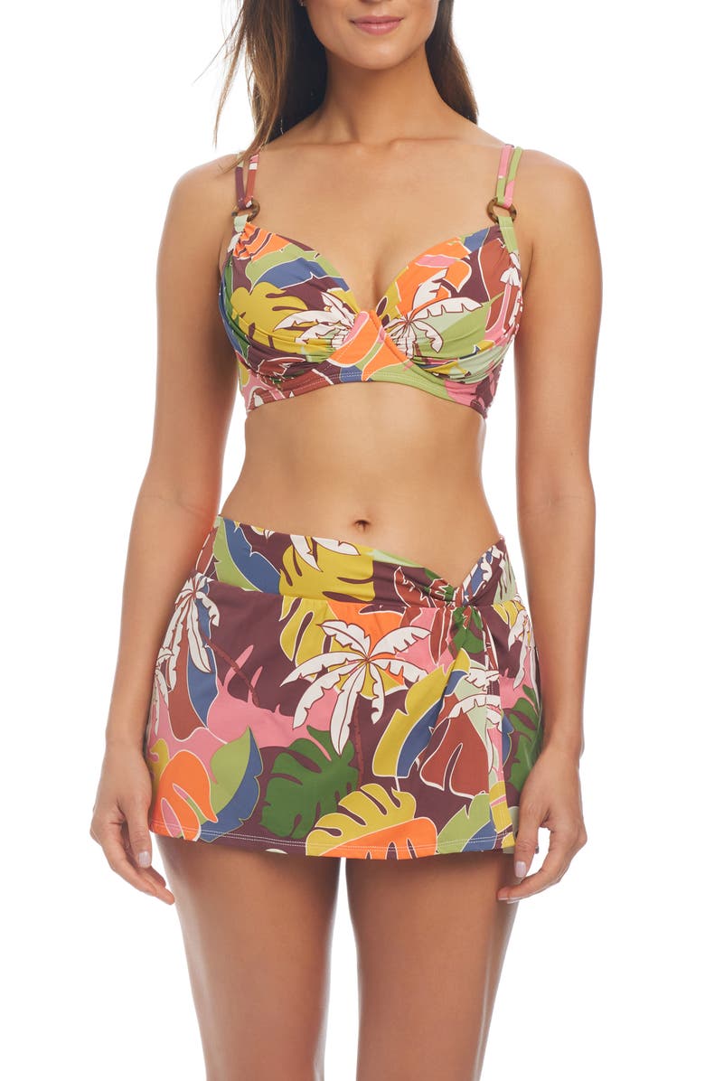 BLEU by Rod Beattie Tropical Hipster Skirt Bikini Bottoms, Alternate, color, 