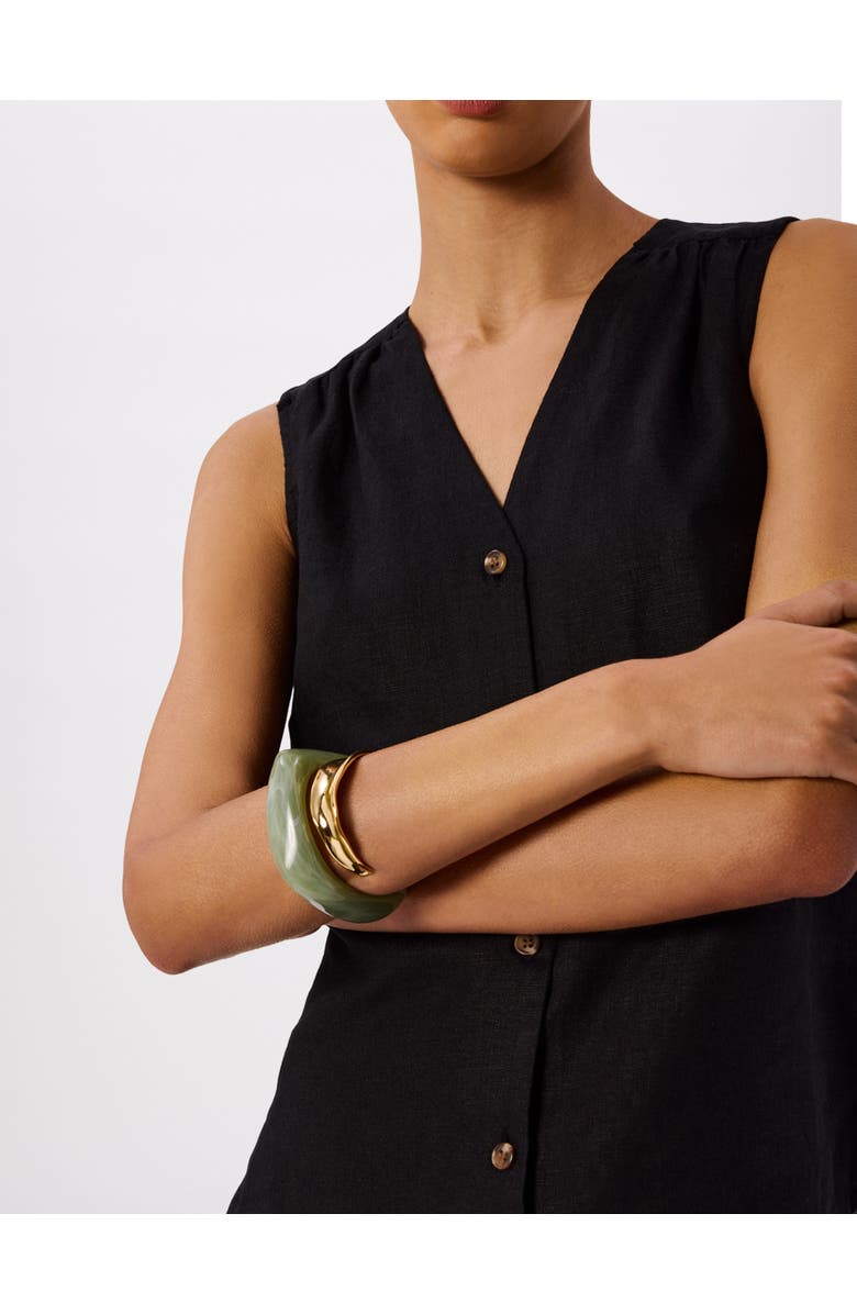 Whistles Laura Linen Tank, Alternate, color, Black