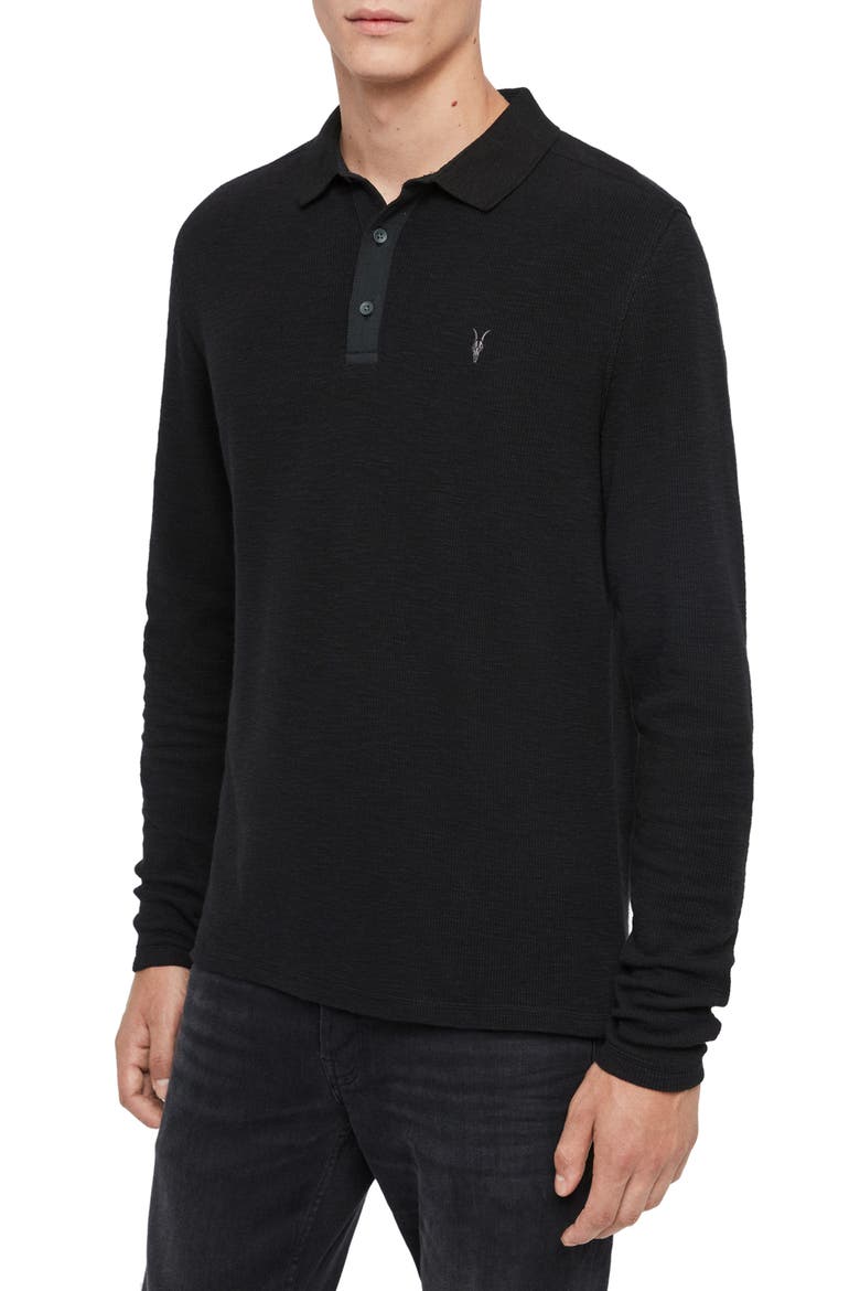 Muse Long Sleeve Thermal Henley, Alternate, color, BLACK