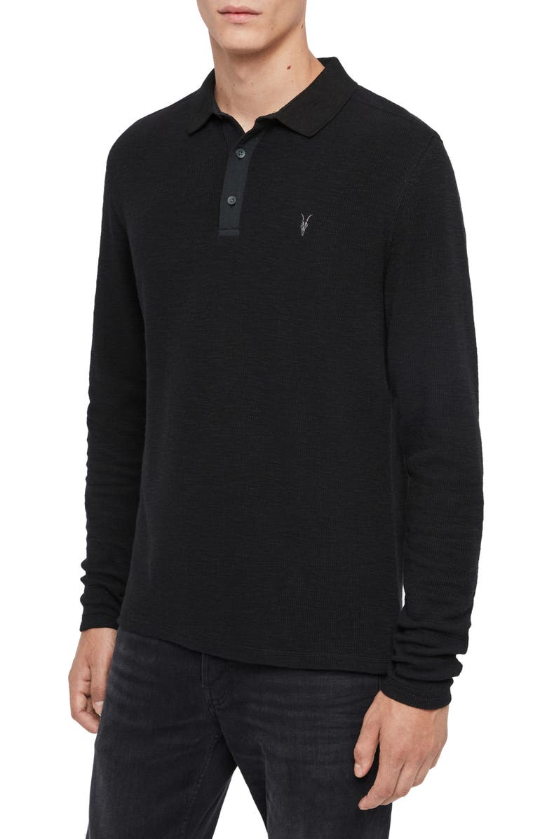 AllSaints Muse Long Sleeve Thermal Henley, Alternate, color,