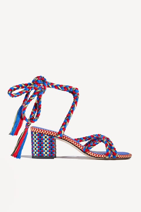Isabela Strappy Cotton Sandals