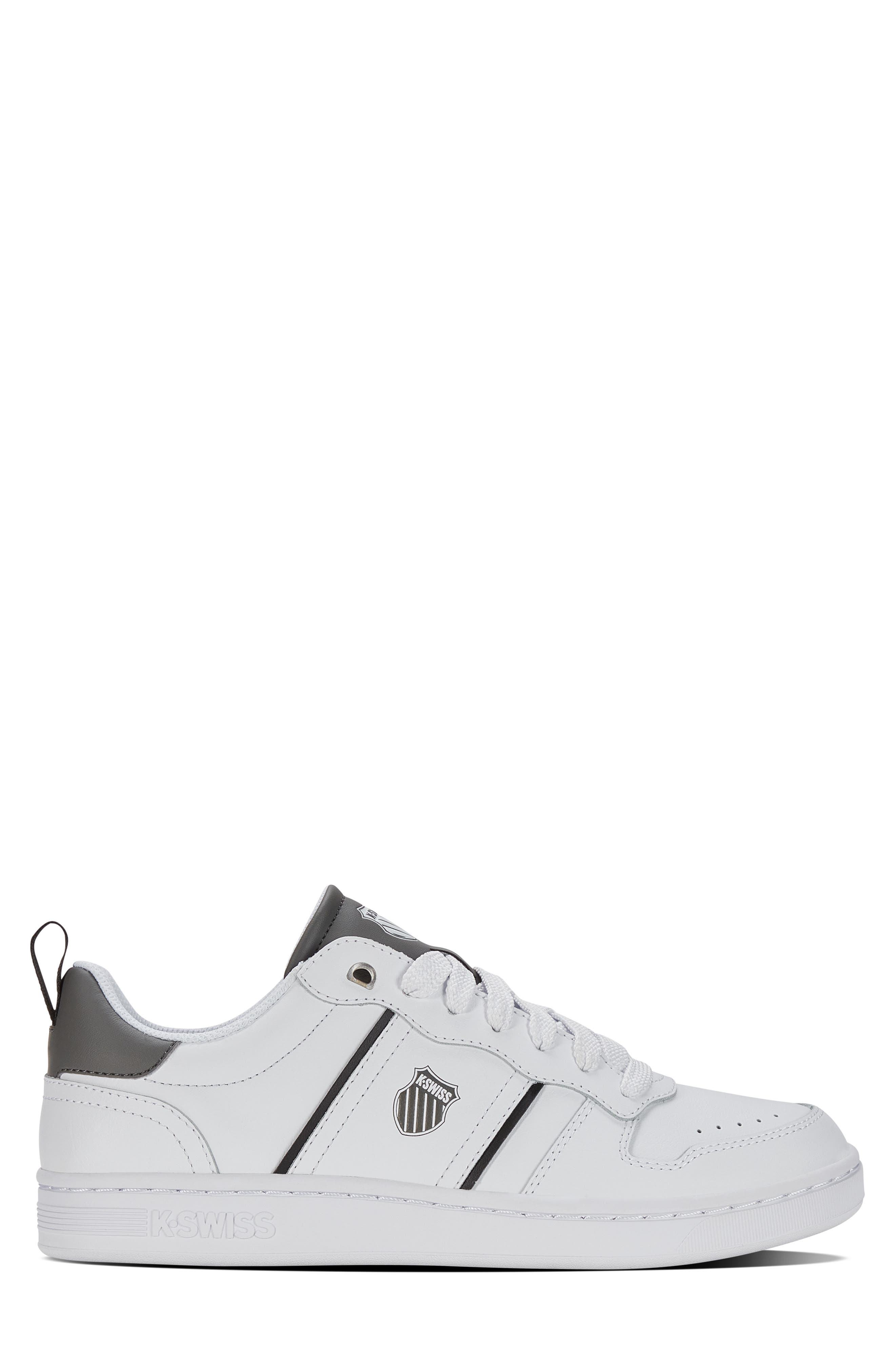 K-Swiss Lozan Match Leather Tennis Shoe, Alternate, color, White/ Black/ Gunmetal