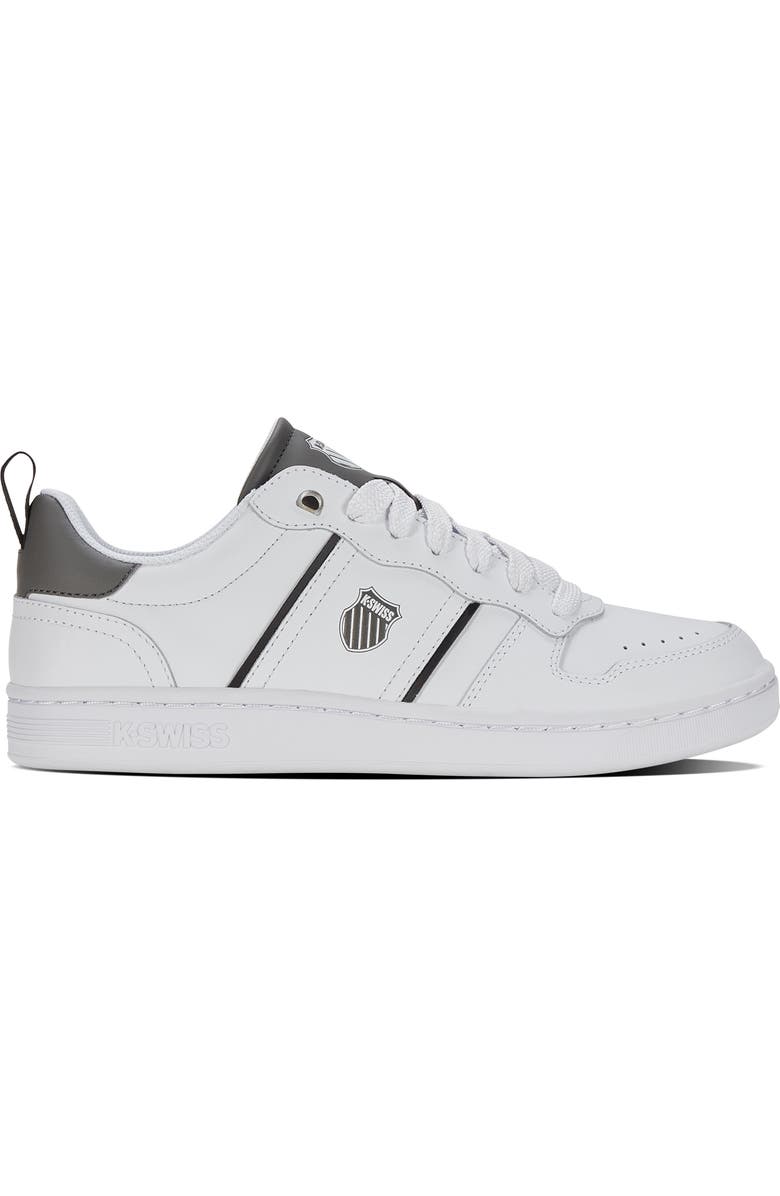 K-Swiss Lozan Match Leather Tennis Shoe, Alternate, color, White/ Black/ Gunmetal