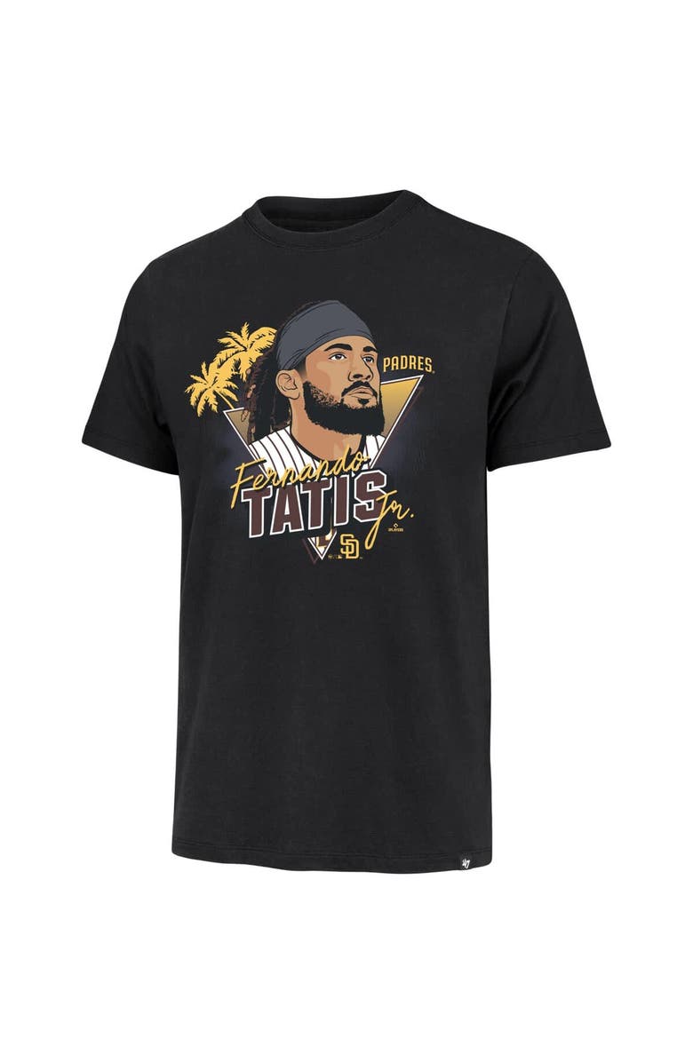 '47 Men's '47 Fernando Tatis Jr. Black San Diego Padres Player Caricature Franklin T-Shirt, Alternate, color, Black