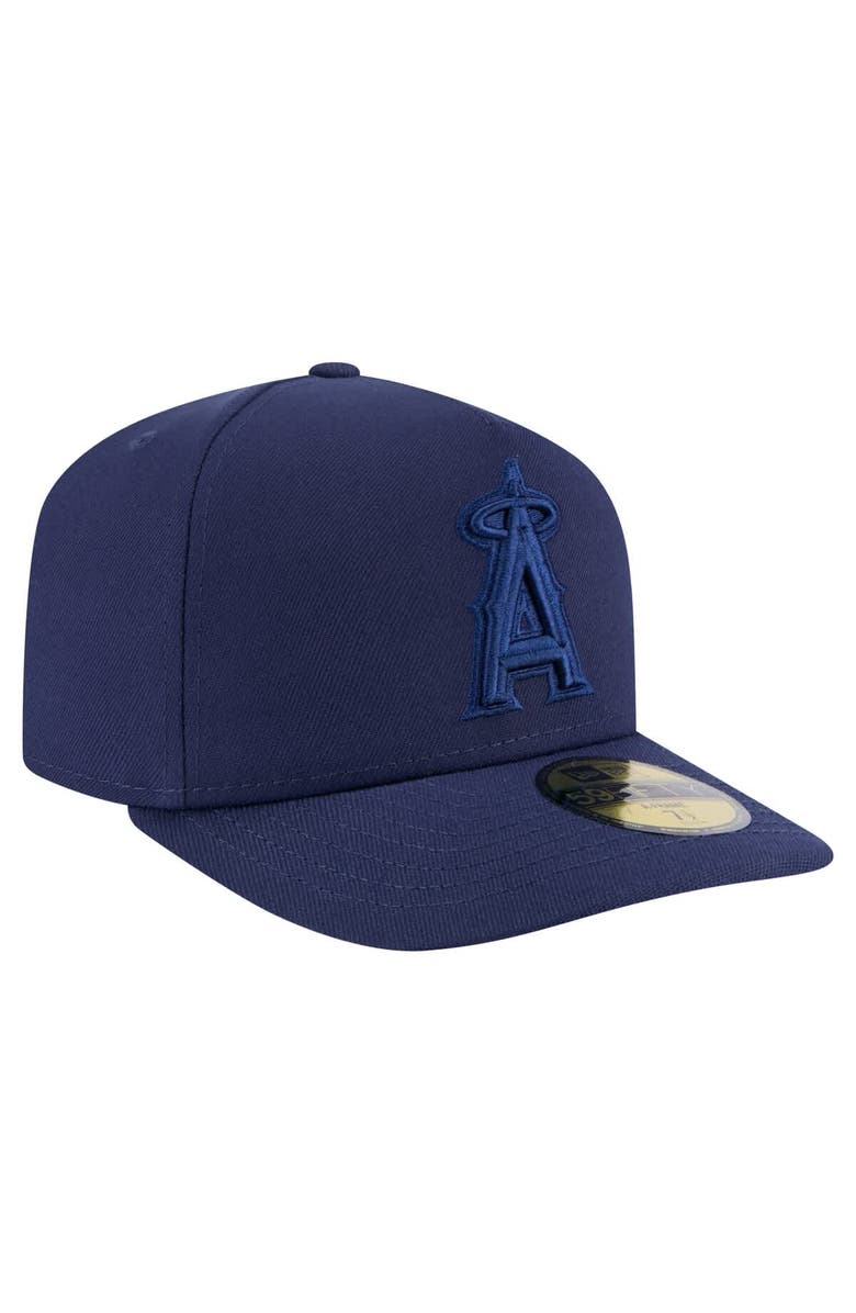 New Era Men's New Era Navy Los Angeles Angels Color Pack A-Frame 59FIFTY Fitted Hat, Alternate, color, Navy