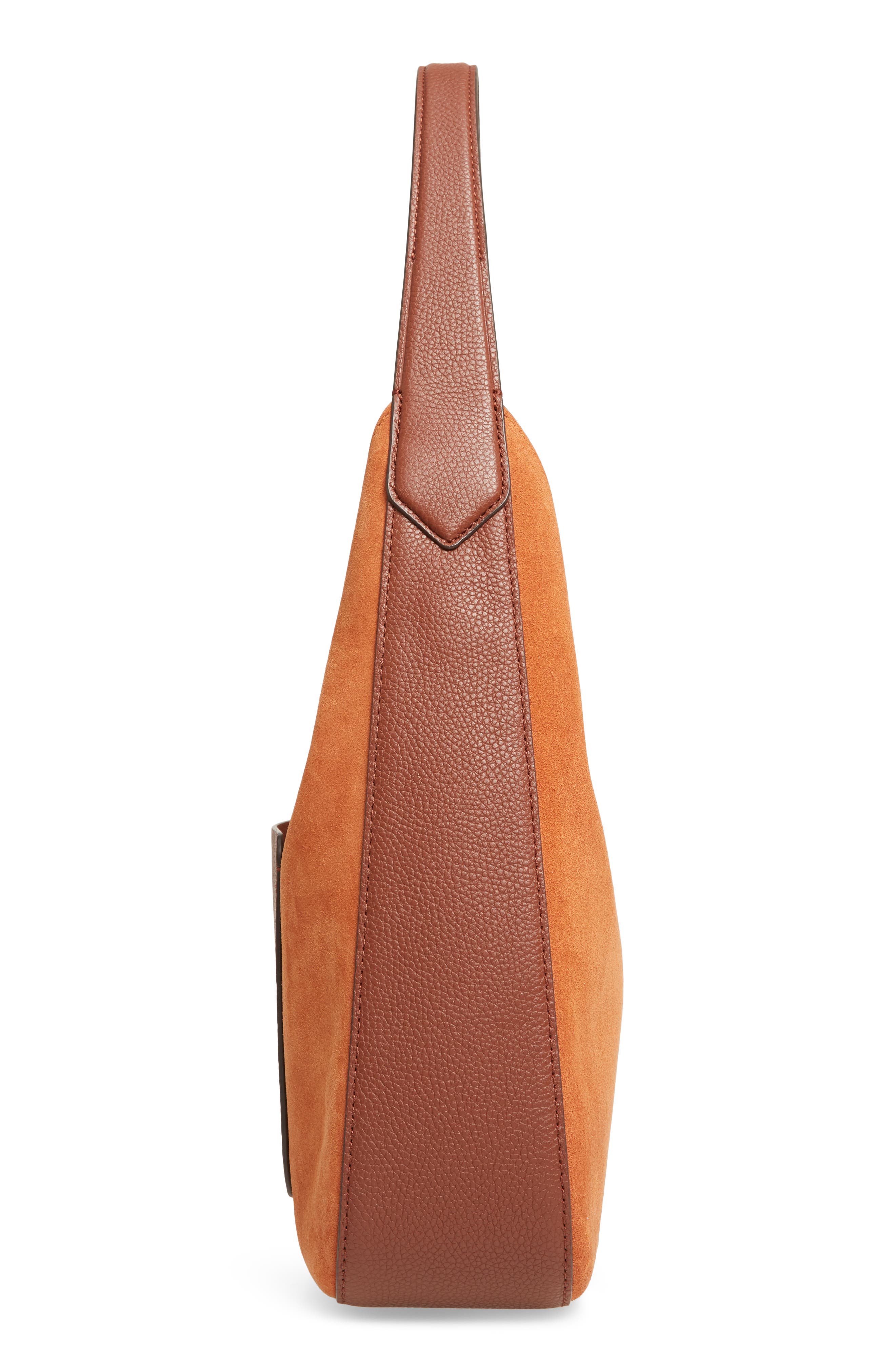 medium rita suede & leather hobo, Alternate, color, AMBER
