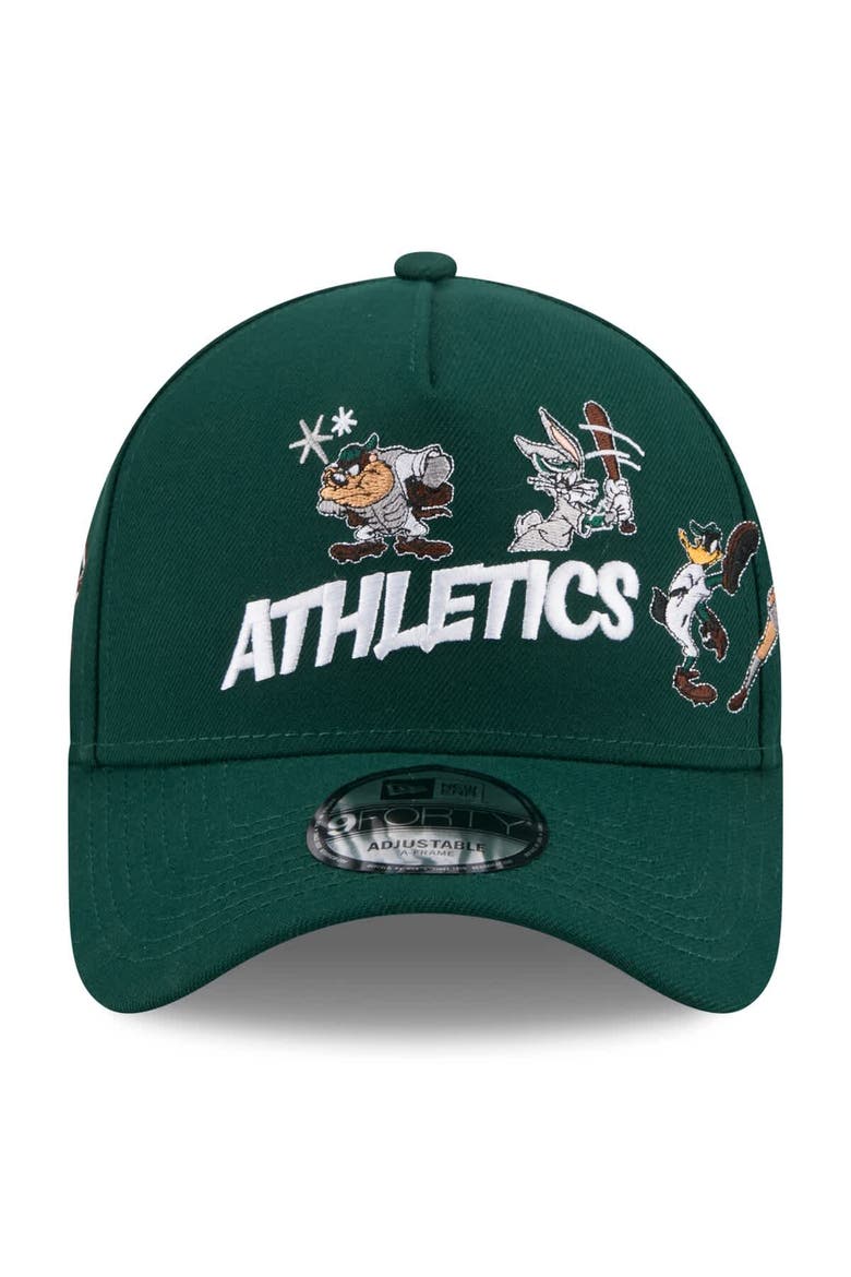 Youth New Era Green Athletics Looney Tunes A-Frame 9FORTY Adjustable Hat, Alternate, color, Green