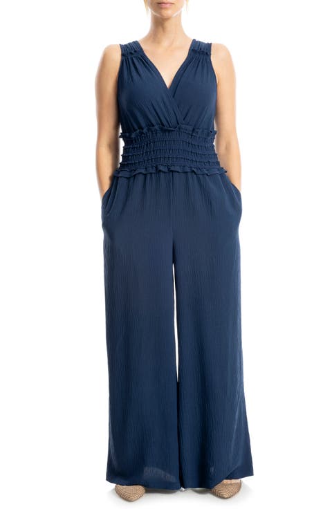 V-Neck Cap Sleeve Jumpsuit