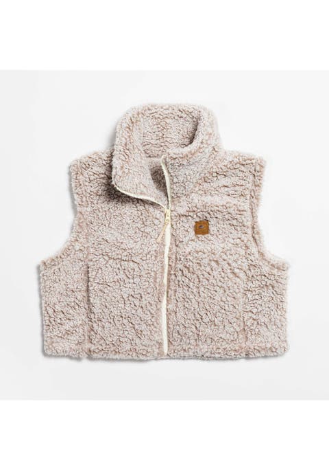 Cropped High Pile Fleece Vest