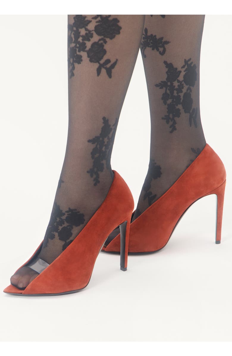 Valentino Garavani Open Toe Révélé Suede Pump, Alternate, color, Rust