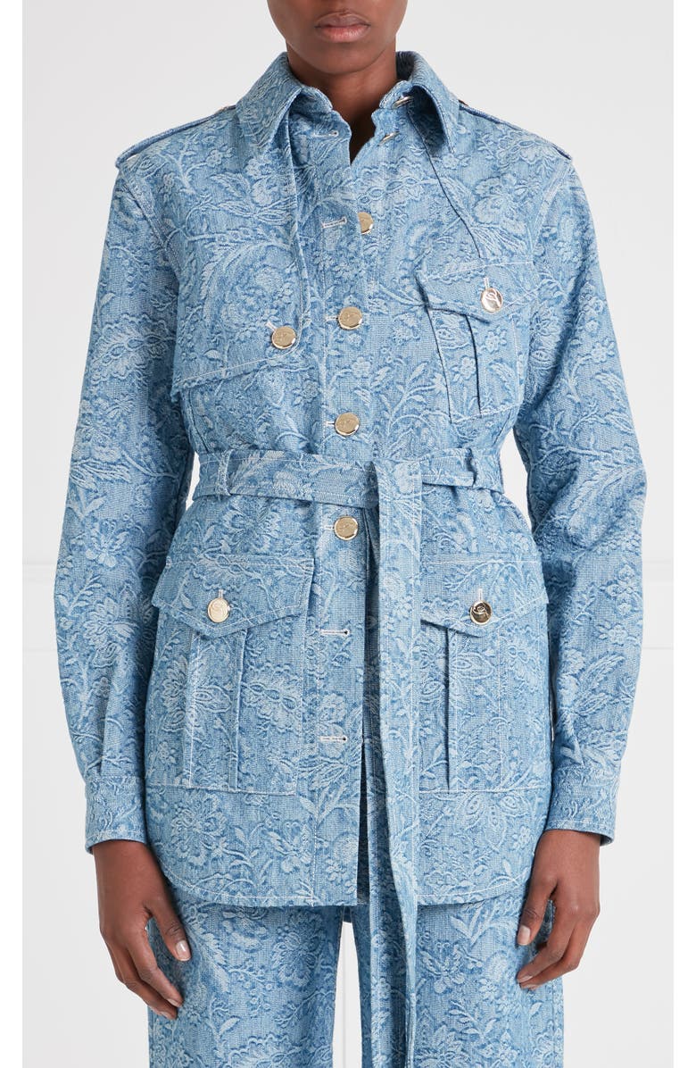 Temperley London Francis Denim Shirt Jacket, Main, color, Washed Blue