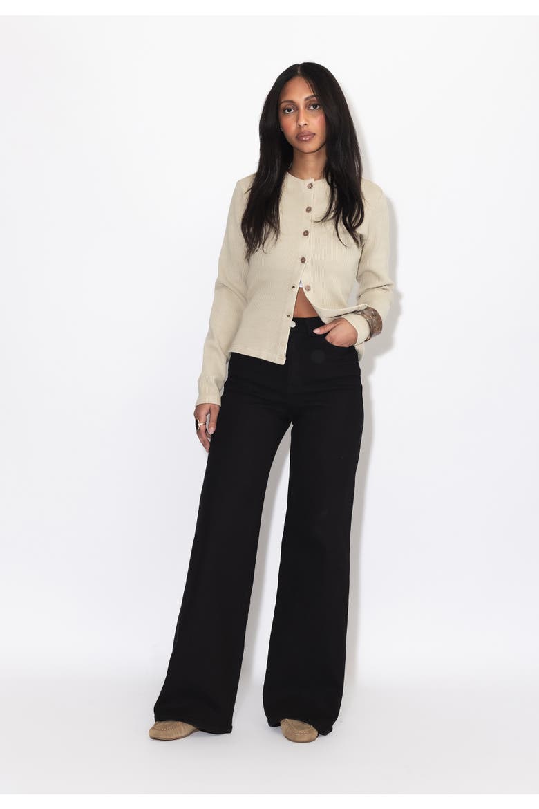Zila High Wide Jeans, Main, color, Solid Black