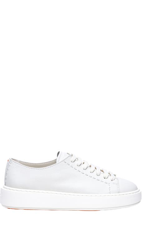 Women's white leather sneaker