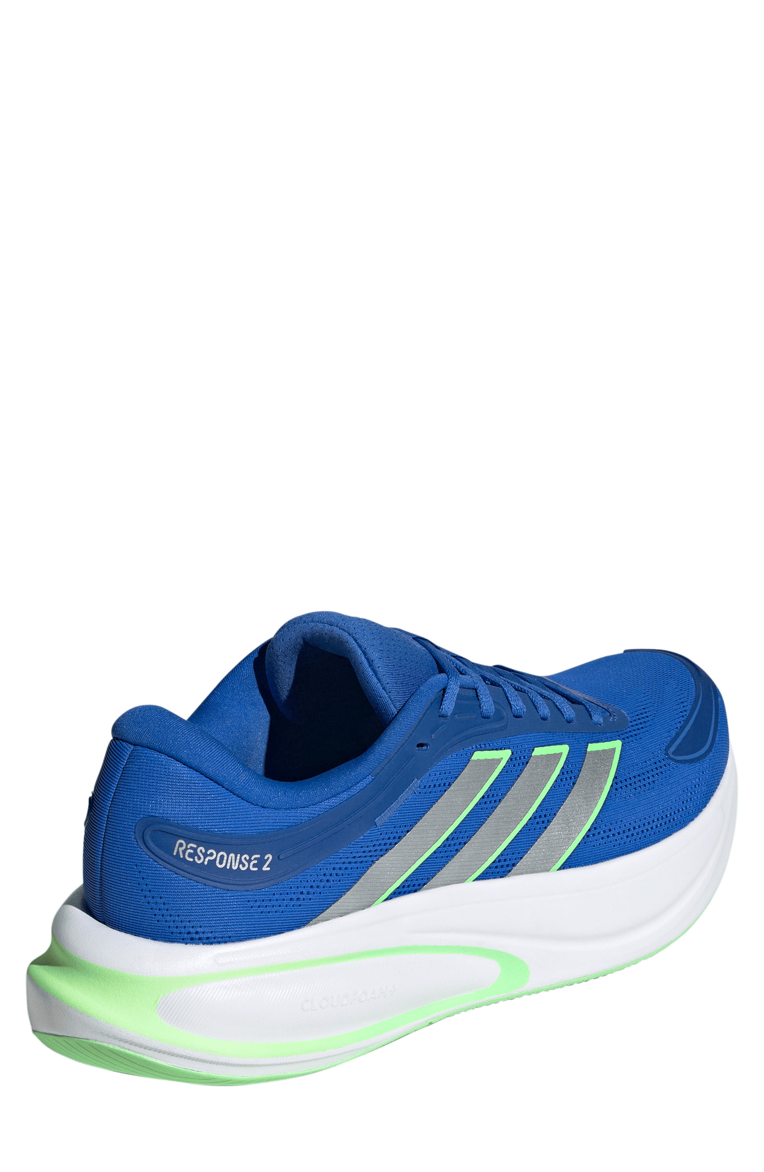 adidas Response 2 Running Shoe, Alternate, color, Blue/ Silver Met./ Lime Burst