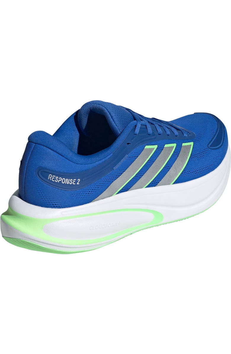 adidas Response 2 Running Shoe, Alternate, color, Blue/ Silver Met./ Lime Burst