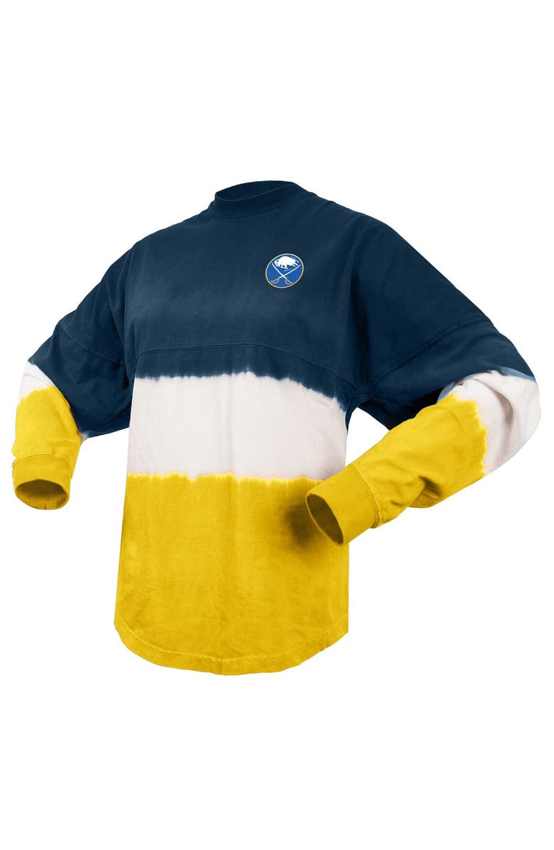 SPIRIT JERSEY Women's Fanatics Branded Navy/Gold Buffalo Sabres Ombre Long Sleeve T-Shirt, Alternate, color, Navy