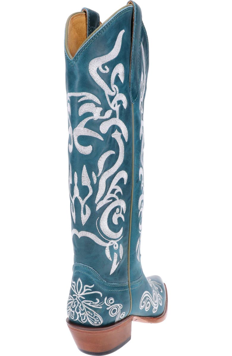 Malibu Beach Women's Premium Western Leather Boots Calypso, Alternate, color, Blue