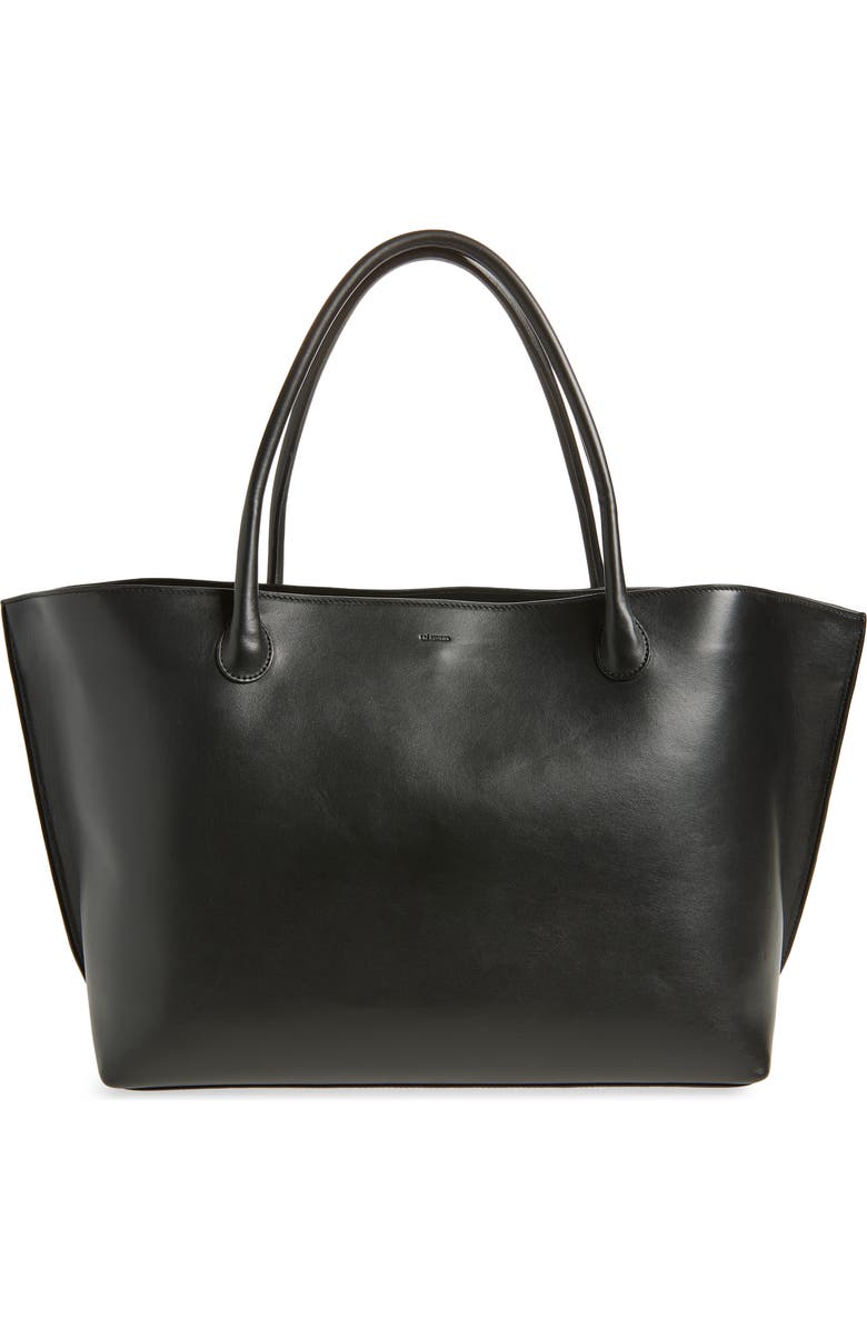 Lié Studio The Eva Croc Embossed Leather Weekend Tote, Main, color, Solid Black