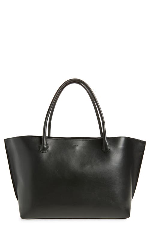Lie Studio Lié Studio The Eva Croc Embossed Leather Weekend Tote In Black