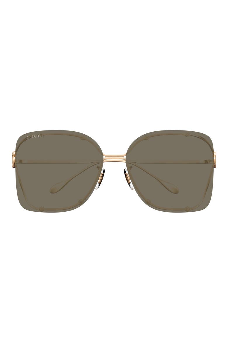 60mm Square Sunglasses, Main, color, GOLD