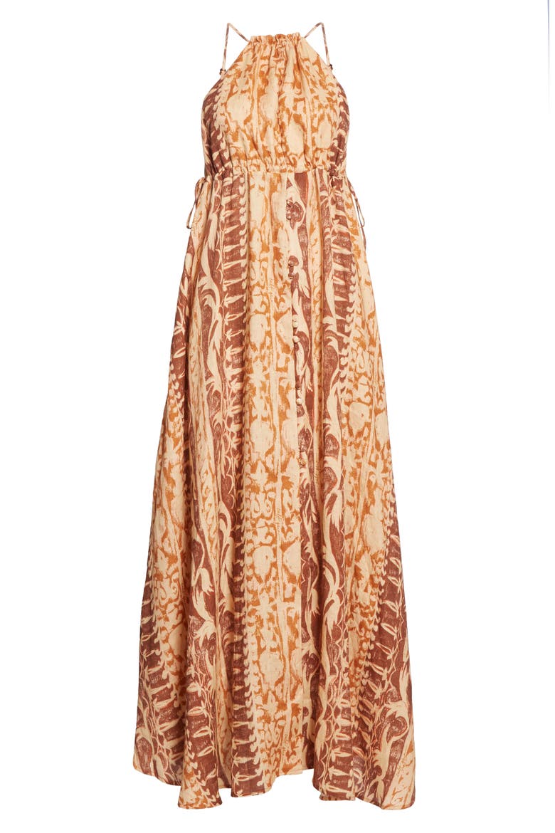 Agatha Linen Maxi Dress, Alternate, color, SPICE MULTI