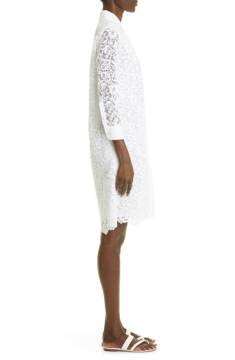 Loro Piana Evangeline Long Sleeve Guipure Lace Shirtdress, Alternate, color, 