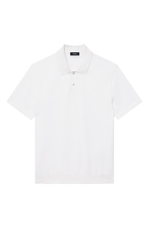 Theory Goris Grid Light Performance Polo In White