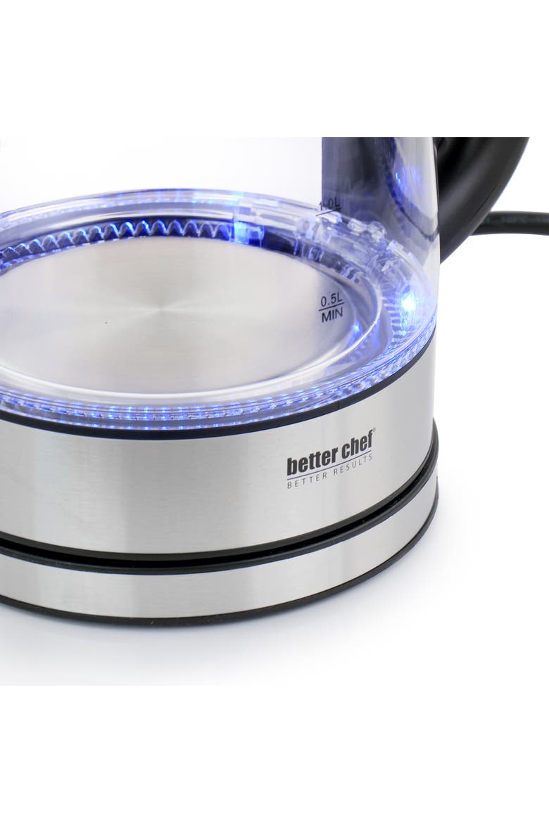 1.7 Liter 360 Degree Glass Cordless Electric Kettle, Alternate, color, Silver