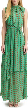 LK Bennett Robyn Dot Print Tie Neck Maxi Dress