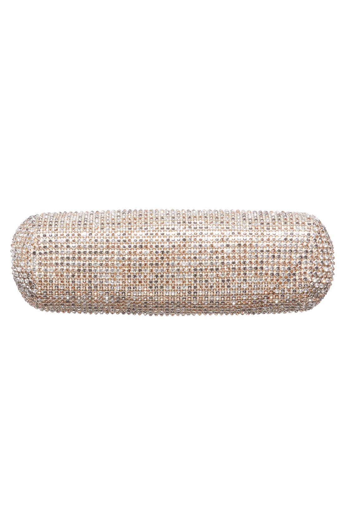 Crystal Mesh Clutch, Alternate, color, BLUSH