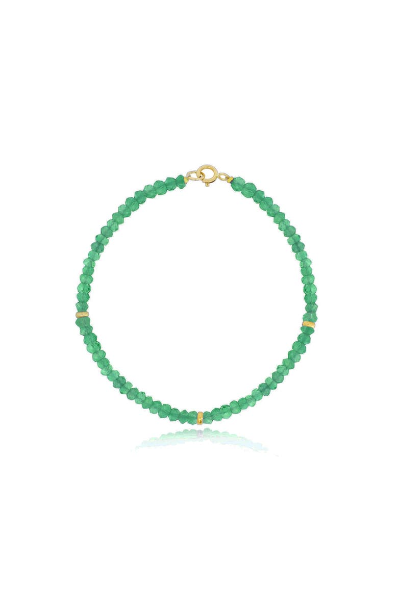 The Lovery Fine Jewelry Green Onyx Bead Bracelet, Main, color, Green Onyx