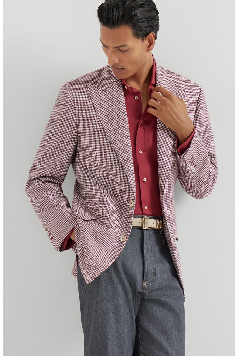 Houndstooth blazer, Alternate, color, Cherry