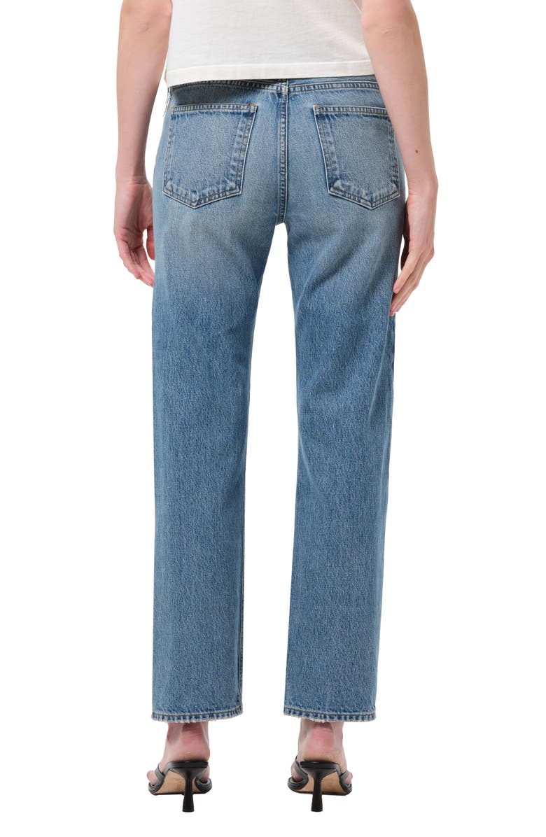 AGOLDE Frayed Waist Low Rise Ankle Slim Jeans, Alternate, color, Rhythmic