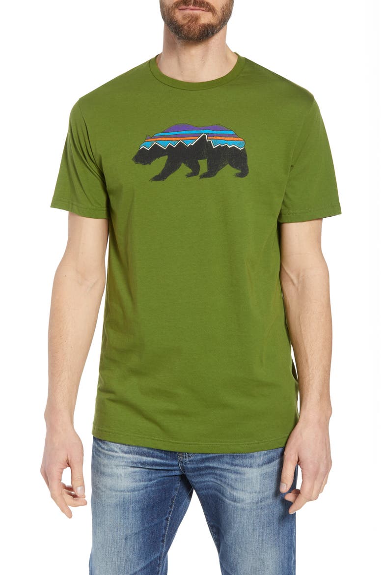 Fitz Roy Bear Organic Cotton Crewneck T-Shirt, Main, color, SPROUTED GREEN