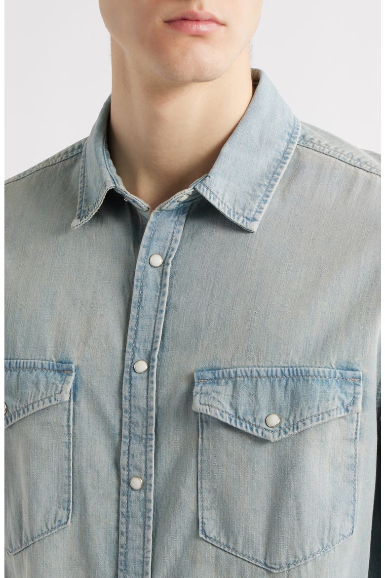 Modern Cotton Denim Snap-Up Western Shirt, Alternate, color, CALABASAS