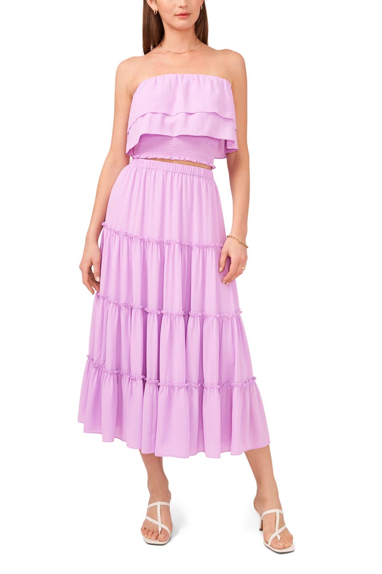 Tiered Maxi Skirt, Alternate, color, VIOLET PURPLE