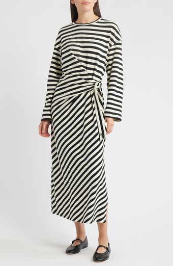 FRNCH Fenouil Directional Stripe Long Sleeve Dress