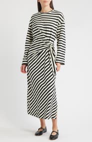 FRNCH Fenouil Directional Stripe Long Sleeve Dress