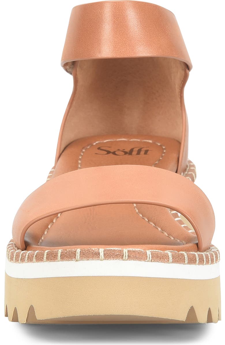 Söfft Ripley Ankle Strap Platform Wedge Sandal, Alternate, color, Luggage