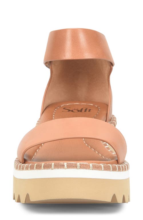 Söfft Ripley Ankle Strap Platform Wedge Sandal In Brown