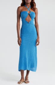 Capittana Zully Metallic Cutout Cover-Up Dress