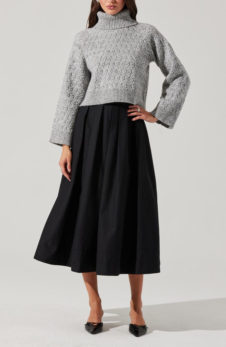 ASTR the Label Cotton Midi Skirt, Alternate, color, 