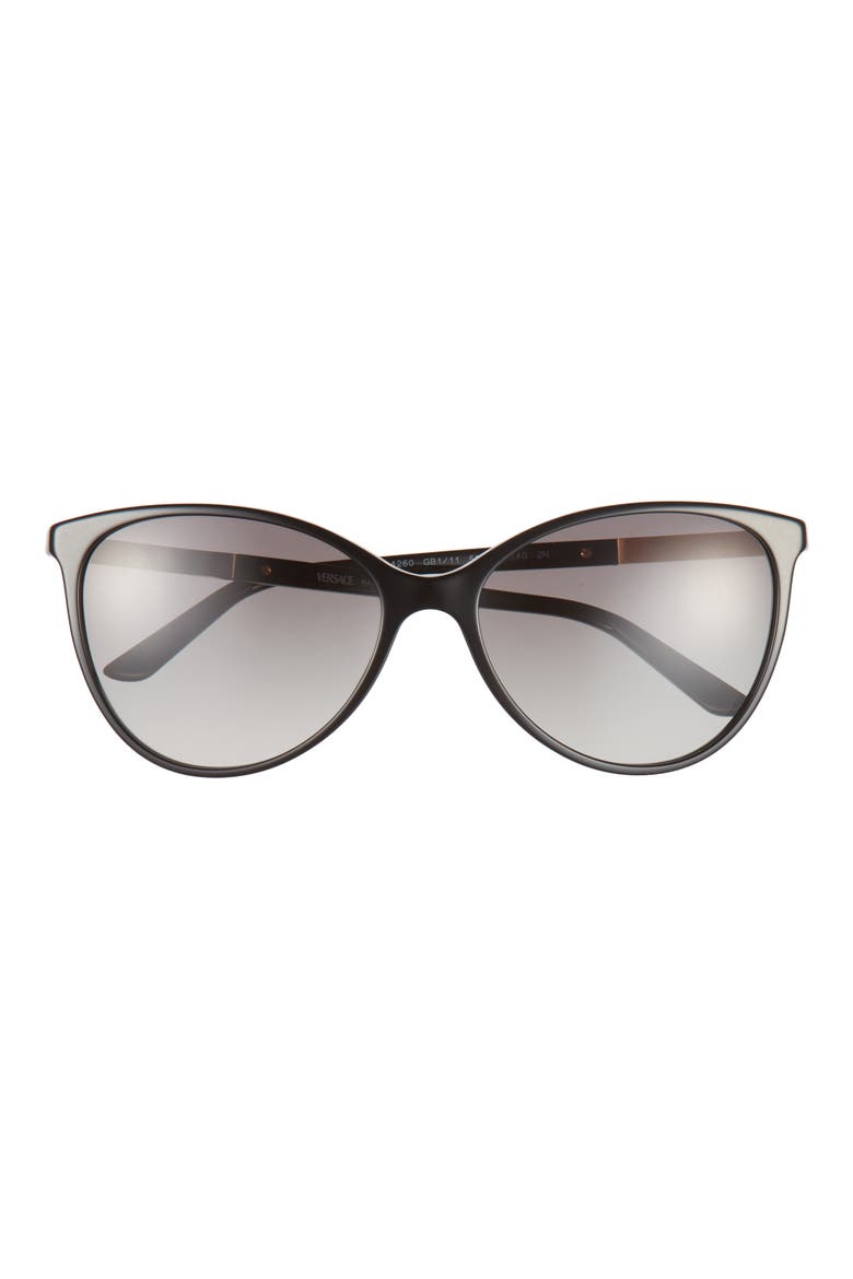 58mm Round Sunglasses, Main, color, BLACK