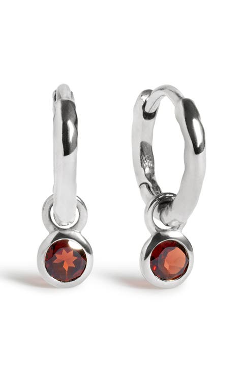Birthstone Huggie Hoop Earrings