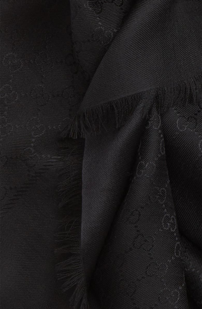 Gucci Ataria GG Logo Jacquard Silk & Wool Scarf, Alternate, color, 