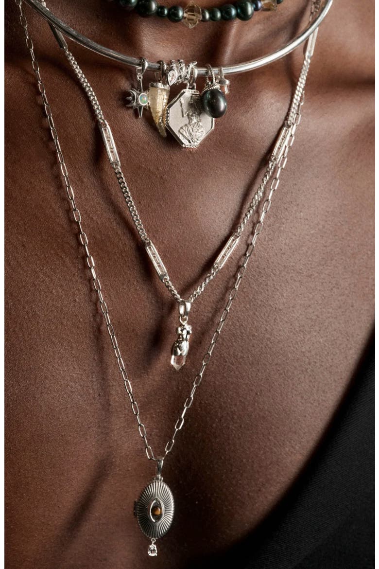 Classical Bust Pendant Necklace, Main, color, METALLIC GOLD