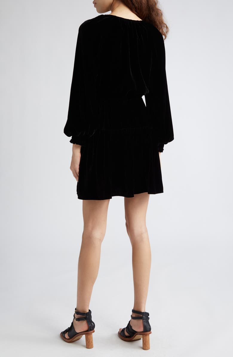 Ulla Johnson Audrey Long Sleeve Velvet Minidress, Alternate, color, 